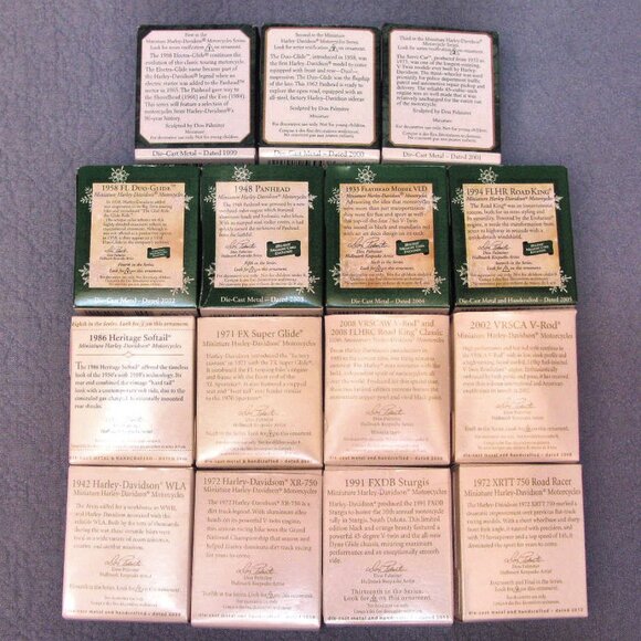 H-D/HALLMARK MINI BIKE ORNAMENT COLLECTION 1999-2012 -15 BIKES - Picture 2 of 8